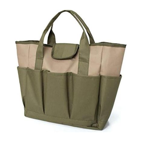 Sac à outils de jardin en tissu Oxford robuste avec poignée et compartiments, grande capacité (1/5)