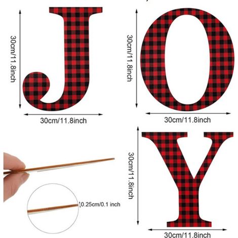 Décoration de table « Joie de Noël » : lettres décoratives en bois pour cheminée, bureau, chambre, salon. (1/5)