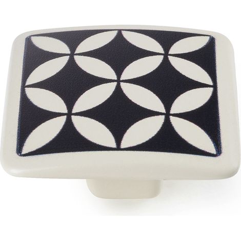 Bouton de meuble  Style décoratif  Fabriqué en Zamac  Finition noire  Dimensions 373720mm  Système de fixation vissé  2 unités - talla