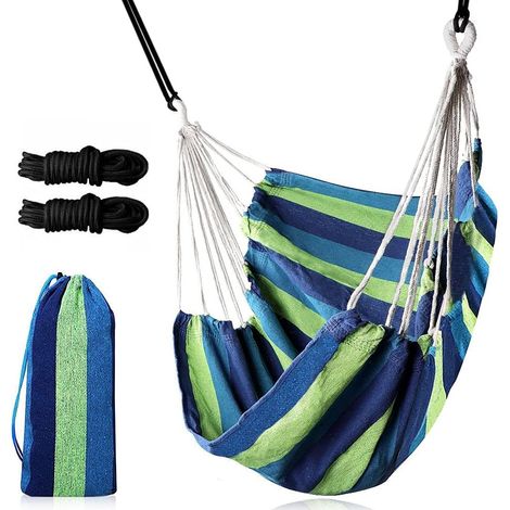 Chaise Suspendue Jardin, Sièges Suspendus, Hamac d'intérieur, Chaise Balançoire pour Enfants et Adultes, Jusqu'à 150 kg, Chaise Suspendue pour Extérieur, Terrasse, Camping, Plage, Voyage (1/5)