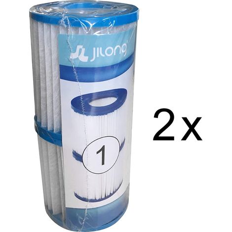 Lot de 2 cartouches Jilong TYPE II Ø106x136mm filtration piscine hors-sol (1/3)
