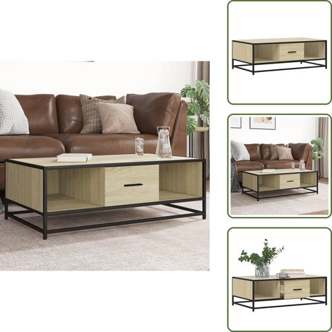 Couchtisch Sonoma-Eiche 100x57x35 cm Holzwerkstoff und Metall - Couchtisch - Couchtische - Couchtisch Niedrig - Tisch (1/5)