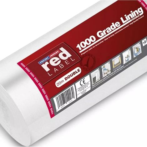 1000 Grade Double Lining Paper Wallpaper Cream 20m x 56cm 11.2sq metre cover (1/2)