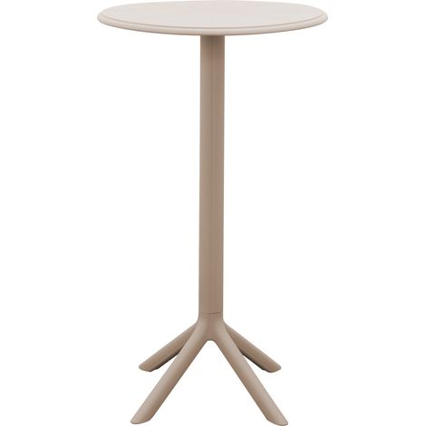 Tavolino Alto Rebecca Mobili Naqel 105x60x60 Polipropilene Grigio Tortora Moderno