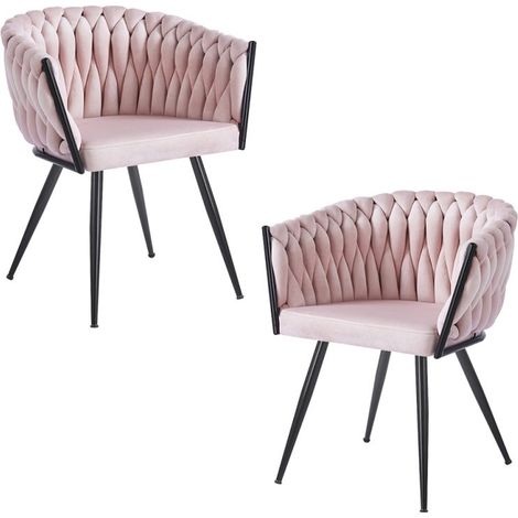 Packs Sillas Comedor - Pack 2 Sillas Widny Black Terciopelo - Rosa (1/5)