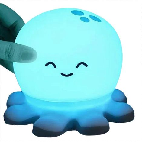 Wiederaufladbare Silikon-Oktopus-Nachtlampe, niedliches Tierdesign, weiches und warmes Licht, ideal als Kindergeburtstagsgeschenk. (1/5)