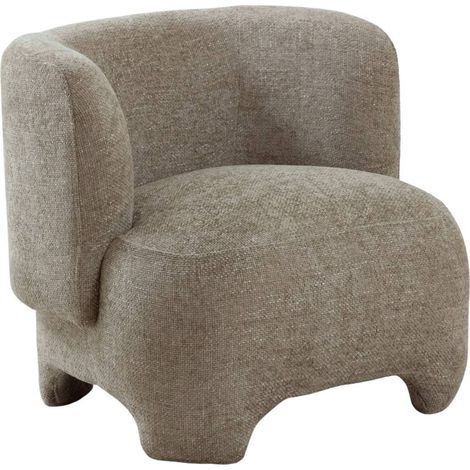 Fauteuil arrondi en tissu taupe Norton