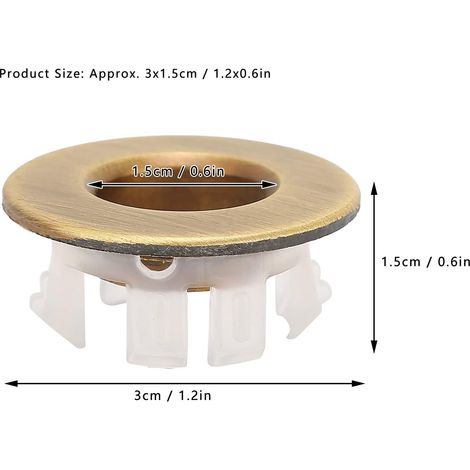 pezzi di anelli di copertura in ottone per troppopieno del lavello da 1,2x0,6 pollici, per cucina e bagno - ALTRO (1/3)