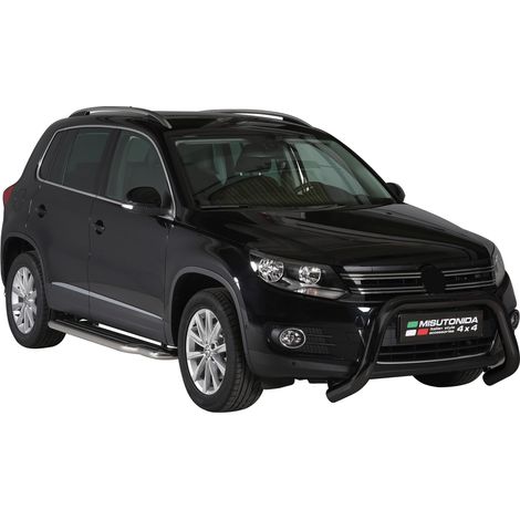 Pare-buffle Avant pour VW Tiguan 2011-2016 FL 76mm en Acier Noir (1/5)