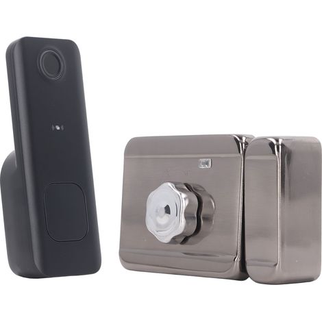 Serrure électronique sans clé à empreinte digitale et mot de passe, compatible avec application Bluetooth et portail d'entrée pour maison ou appartement. (1/5)