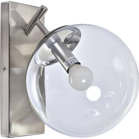 Applique élégance verre et métal pour déco moderne - Argent satiné contemporain (1/4)