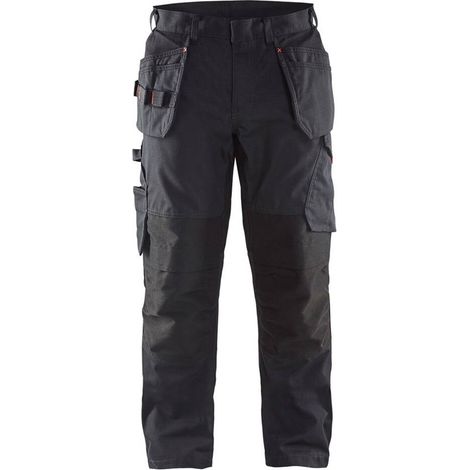 Pantaloni da lavoro con tasche flottanti elasticizzati 1496 - Nero/Rosso M - FR(44) - SE(C50) - Standard (1/5)