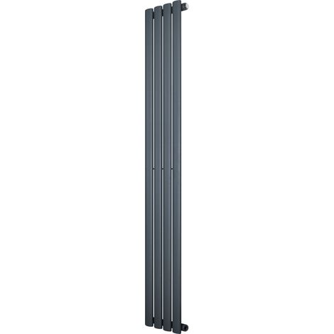 Oval Single Column Radiator - 1600 x 240mm - Anthracite Grey (1/5)