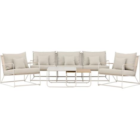 Salon de Jardin 5 Places "Palazzo" 209cm Beige (1/4)