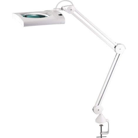 LED-Lupenleuchte Glaslinse 190,5mm 7,5 Zoll Tischklemme weiß Abd.eckiger Kopf (1/4)