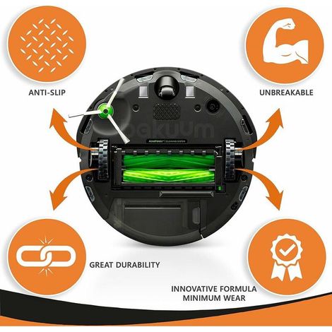 Pneumatici e ruote per iRobot Roomba serie 500, 600, 700, 800 e 900 (confezione da 2). Antiscivolo, aderenza eccezionale e facile installazione. (1/5)