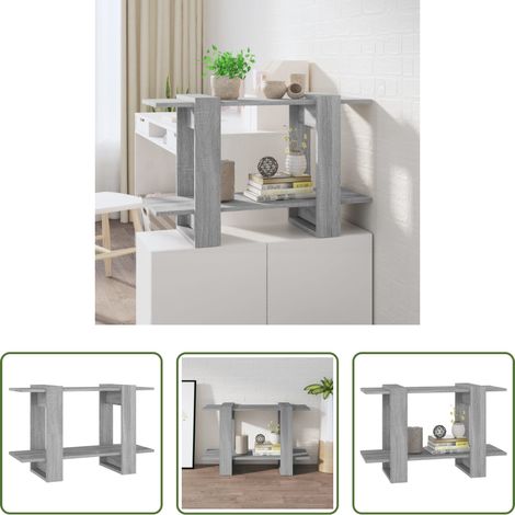 vidaXL Bücherregal Grau -  Bücherregal/Raumteiler Grau Sonoma 80x30x51 cm (1/5)