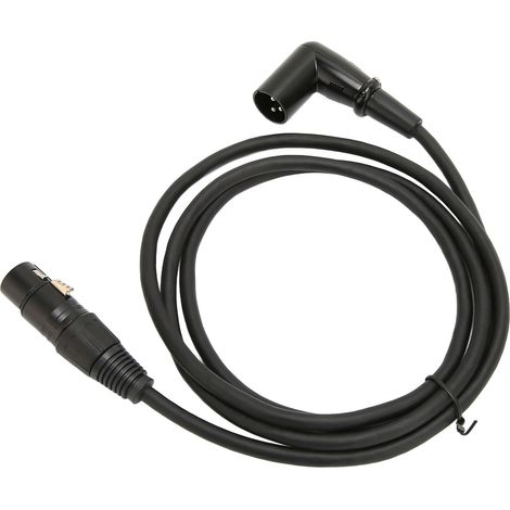Câble audio XLR coudé mâle-femelle plaqué argent 3 broches pour microphone, compatible avec haut-parleur et amplificateur, 1,5 m (4,9 pi). (1/5)