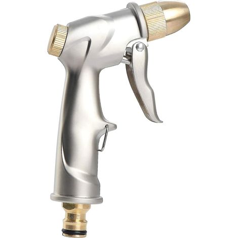 Pistolet d'arrosage avec buse en laiton, haute pression, en alliage de zinc, pour l'arrosage des plantes, le nettoyage, le lavage de voiture et la douche des animaux. (1/5)