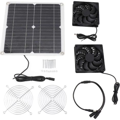 12-W-12-V-Solarventilator – Effizientes Doppellüfter-Set zur Energieumwandlung (1/5)