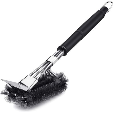 Brosse Barbecue, 3 en 1 Brosse Nettoyage Barbecue avec Grattoir, Poils Acier Inoxydable pour Nettoyer Rapidement & Efficacement Tous Les Grils (1/5)
