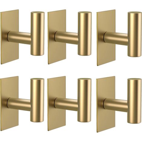 6 pezzi ganci da asciugamano per bagni,cappotto,accappatoio,ganci a parete, asciugamano,griglia di abbigliamento per camera da letto, cucina, doratura (1/5)