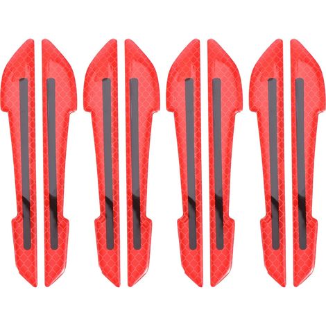 Pièces Autocollants Réfléchissants Rouges Nocturne Anti-Collision Bandes Élastiques Imperméables et Sécurité Routière Renforcée pour Portières et Rétroviseurs de Voiture (1/5)