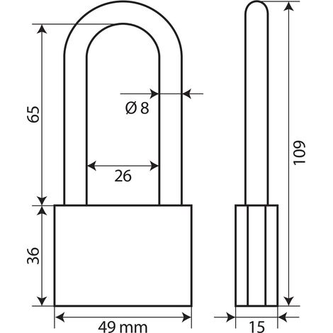Standard, lucchetto in ottone - 50 mm XL (1/2)