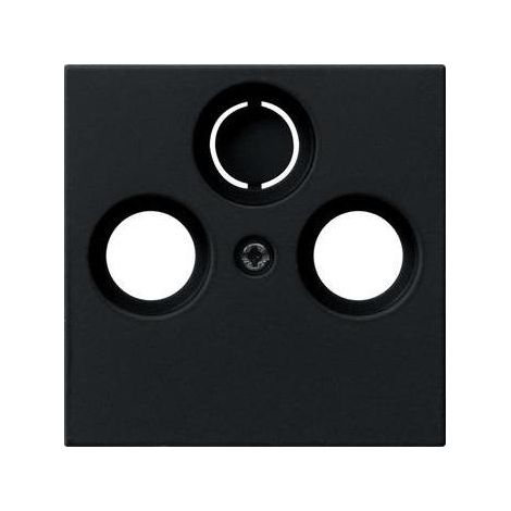 Gira Zentralplatte Ant.dose schwarz mit System 55 0869005 Schraubbef (1/5)