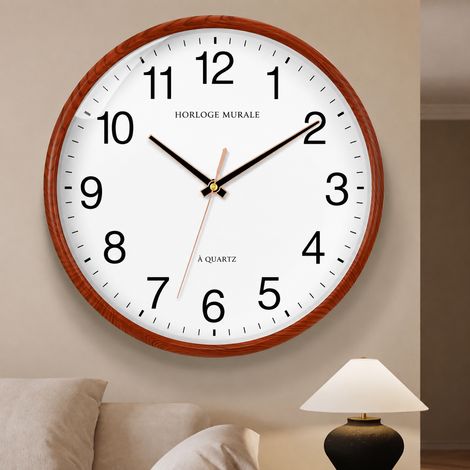 Horloge murale ronde moderne pendule design sobre pour salon séjour et salle à manger 178 g – Livraison gratuite (1/5)