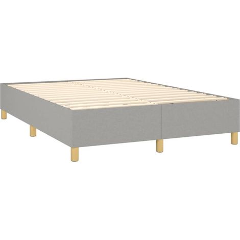 Somier de láminas sobre patas estructura de cama 140x200 cm tela gris claro TDL0207191