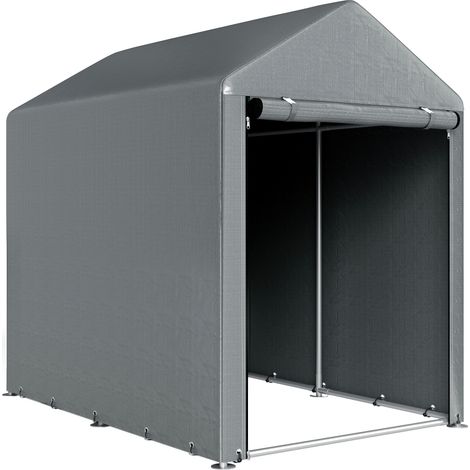 GagaAbri de jardin tente de stockage portable avec cadre en métal galvanisé et grande porte, 1,2 x 1,8 m (1/5)