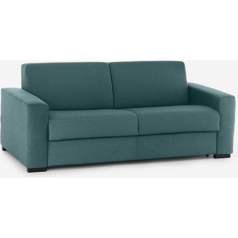 Divano letto matrimoniale materasso memory 3D Made in Italy Bormio 160 - Turchese