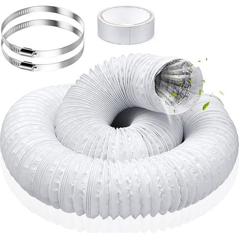 Tubo de ventilación Erzekrim de 125 mm, tubo de escape de PVC y aluminio, 3 m (1/5)