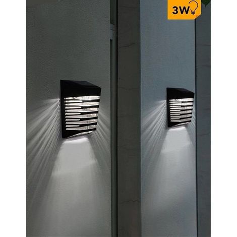 TrAdE Shop Traesio - Applique Led Ricaricabile 3watt Con Pannello Solare Ip65 Luce 3000k 6500k Yh0614 - -Bianco Freddo -