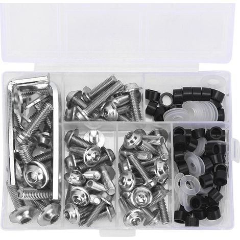 Kit 158 pièces clés à douille et joints pour carénage moto universel, accessoire argenté, outillage complet motocyclette (1/5)