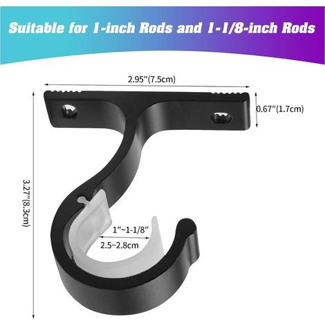 Verdickte Gardinenhalterungen, Gardinenstangenhalterung für römische Stangen, Wandbohrbefestigung aus Aluminiumlegierung (1/5)