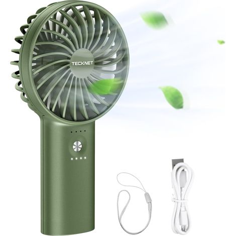Mini-USB-Ventilator, tragbar, 5200 mAh, mit Powerbank, einstellbar, 3 Geschwindigkeitsstufen, tragbar, elektrisch, für Büro, Zuhause, Reisen, Outdoor (1/5)