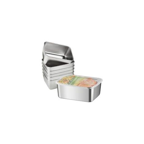 Contenitori per alimenti in acciaio inox 304: 6 pezzi 13,5×10,7×5,5 cm Contenitori per alimenti in acciaio inox, scatole bento in acciaio inox, con coperchi ermetici per la cucina - Crezuo