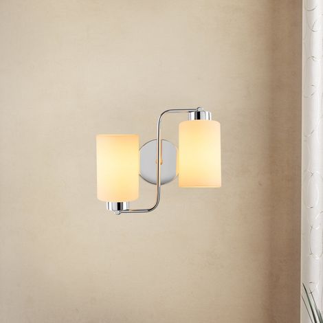 2-flammig Wandlampe Silberne Glasoase