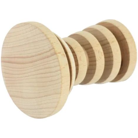 Percha con 1 cabeza de madera de haya en bruto RUCHESCANDY, D. 80 x D. 100 mm
