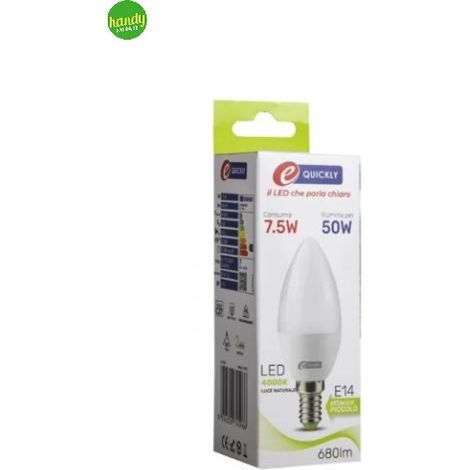 Lampadina Led E-Quickly 7,5W 4000K Candela C37 E 14