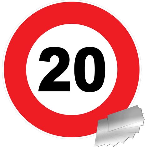 Panneau Vitesse limitée à 20 km/h - Alu Ø300mm - 4011257 (1/2)