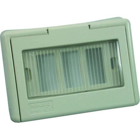 Involucro vuoto da incasso portafrutti 3p portello a finestra ip44 - mm.122x16x83h. - (1733.b) - 5 pz