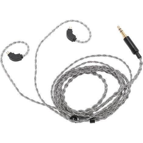 Câble D'écouteurs de Mise à Niveau, 3,94 Pieds 3,5 Mm à 2 Broches 0,78 Mm, Câble de Casque Flexible en Cuivre plaqué Argent pour Ordinateurs Portables, pour ZSN, ZSN Pro, ZSN (1/5)