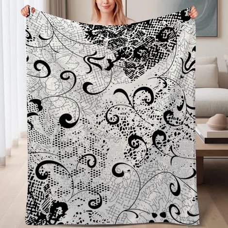 Couverture de lit en polaire, jeté doux et chaud idéal pour le printemps, légère et luxueuse en microfibre de polyester, décoration intérieure cosy et élégante, cadeau parfait pour tout le monde,6080 (1/4)