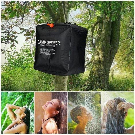 Sac Douche Solaire - 40 L - Chauffe Jusqu À 45 °C En Plein Air - Pour Camping Randonnée Escalade - 1 Pièce (1/5)