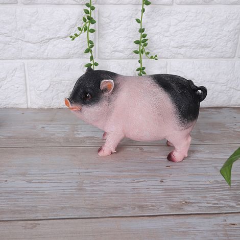 Petit cochon mignon décoratif en résine, modèle animal artificiel, bonsaï, objet de décoration pour la maison, cadeau (1/5)