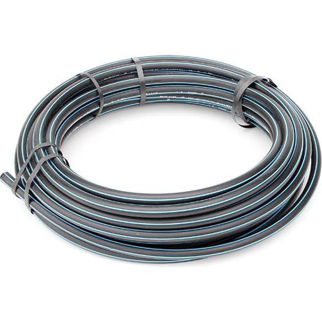 Tuyau PE haute densité bande bleue 25m – Ø20mm – Pression 16 bars – Adduction eau potable – Compatible raccords laiton et polypropylène