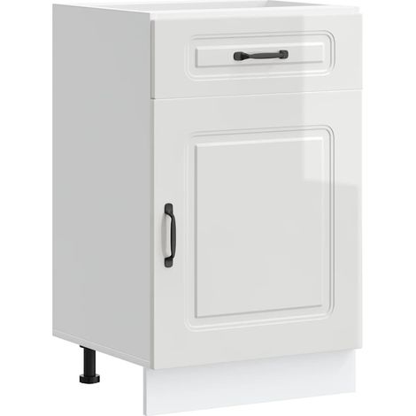 Meubles de Rangement，Armoire de cuisine Kalmar blanc brillant bois ingénierie CFW372264 (1/5)